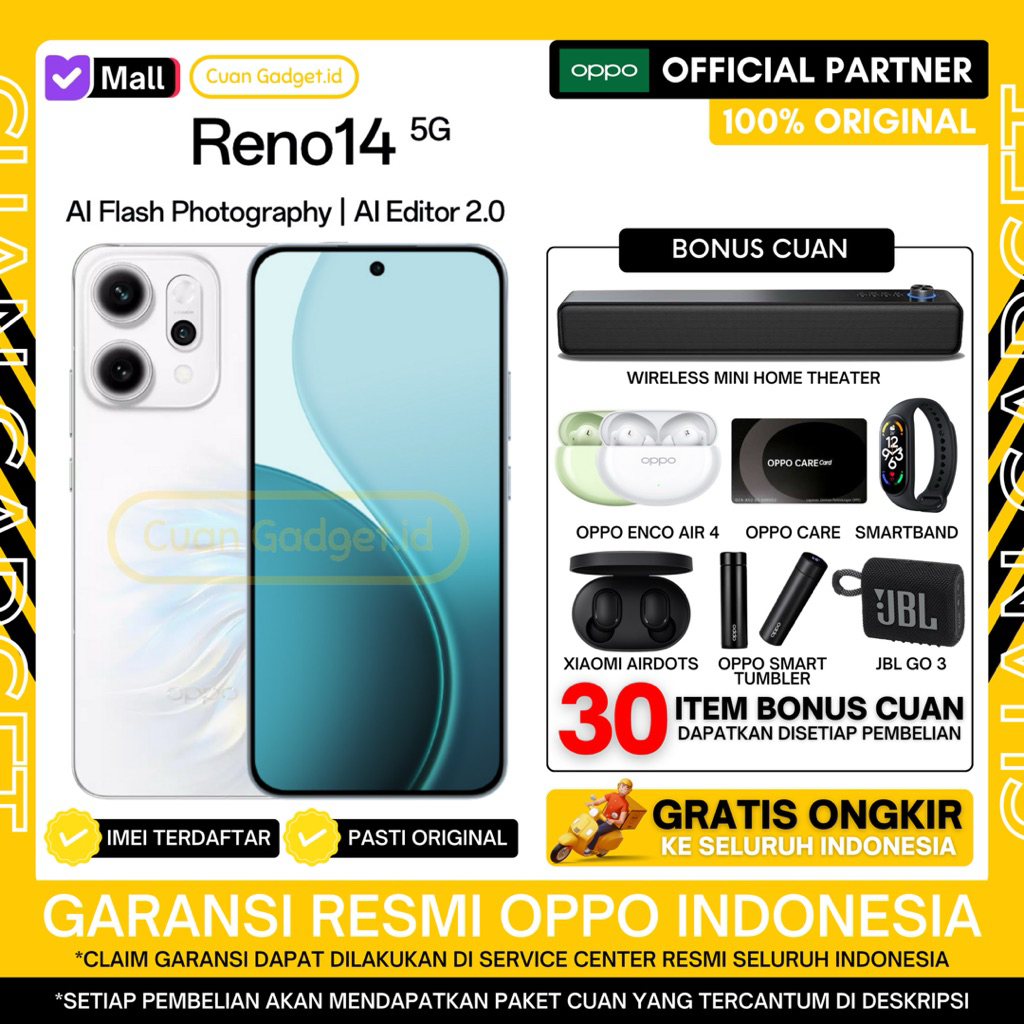 OPPO RENO 14 5G 12/256 OPPO RENO145G 12/256 OPPO RENO14 5G 12/256 GARANSI RESMI INDONESIA