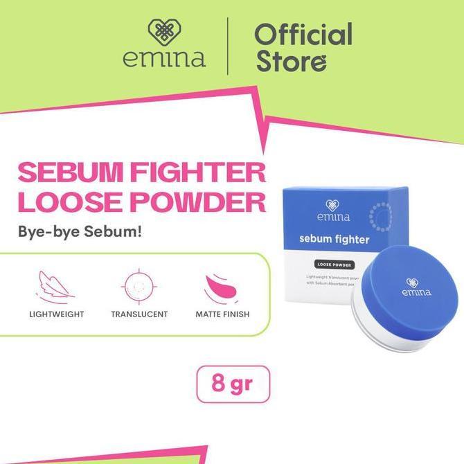 DEAL TERBAIK - Emina Sebum Fighter Loose Powder 8 g - Bedak Tabur Translucent Matte, Kontrol Minyak
