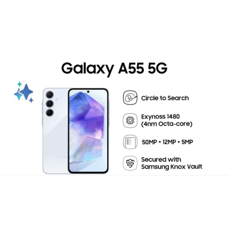 Samsung Galaxy A55 5G RAM 8/256GB Warna Lilac