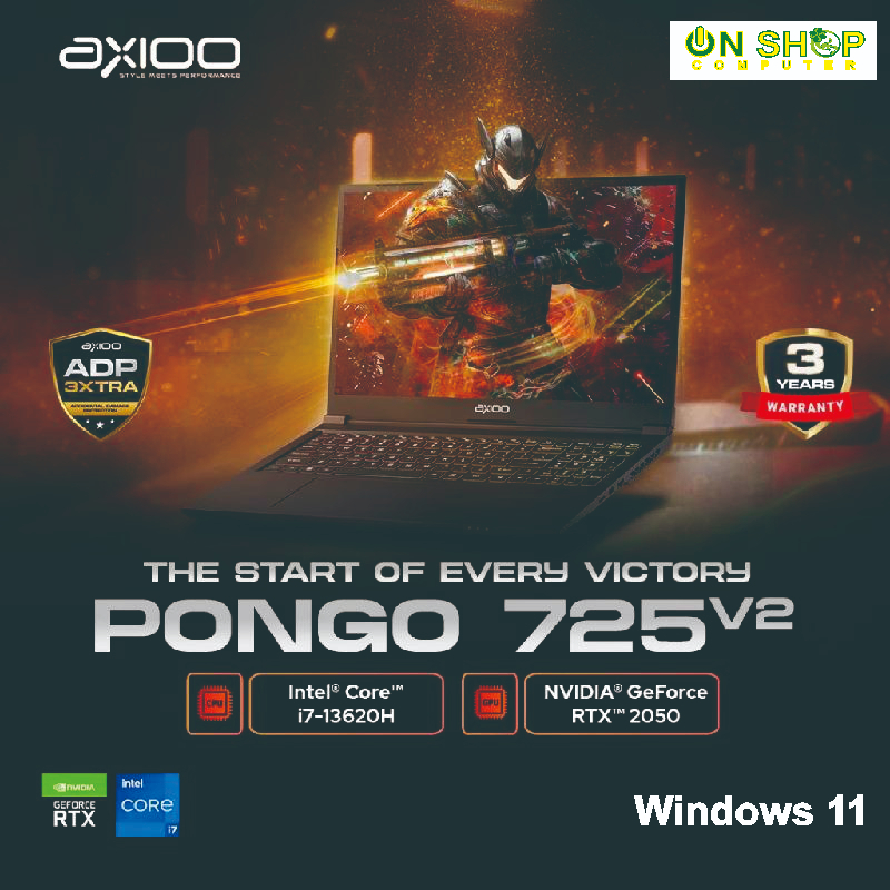 Laptop Gaming Axioo Pongo 725 V2 Intel Core i7 13620H Ram 16GB 512 GB SSD Nvidia RTX2050-4GB 144Hz W11