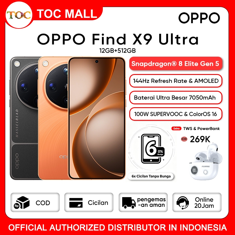 OPPO Find X9 Ultra 12+512GB - 100W SUPERVOOC Snapdragon® 8 Elite Gen 5 Mobile Platform 7050mAh