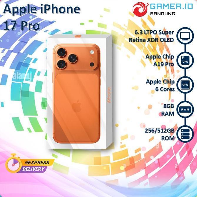 Apple iPhone 17 Pro 5G 6.3Inch LTPO Super Retina XDR OLED 120Hz 48MP Triple Camera iOS 26 NFC