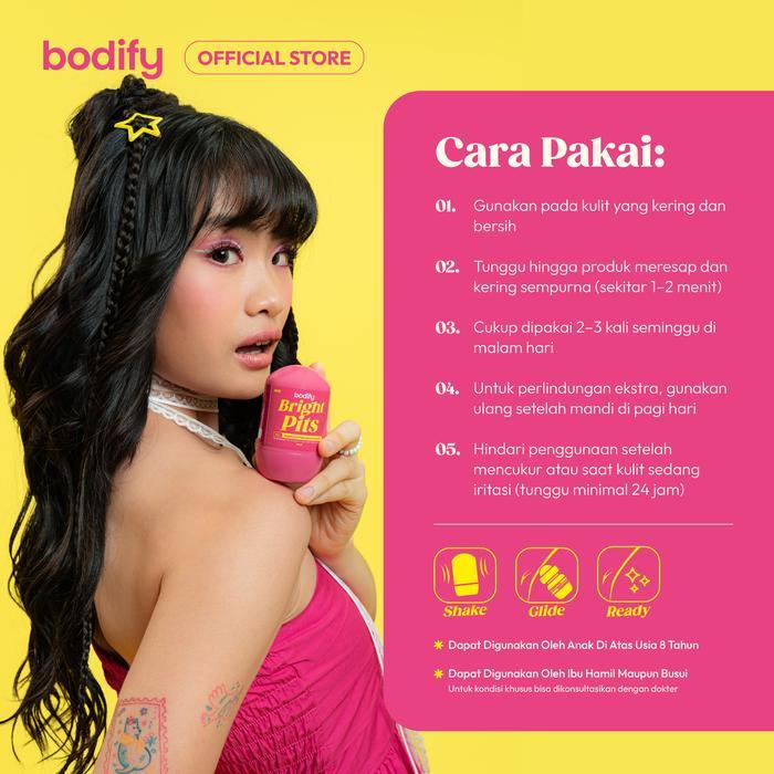READY [Pre-Order] BODIFY [HappyPITS]FRESH PITS & BRIGHT PITS 3in1 Antiperspirant Deodorant Roll On