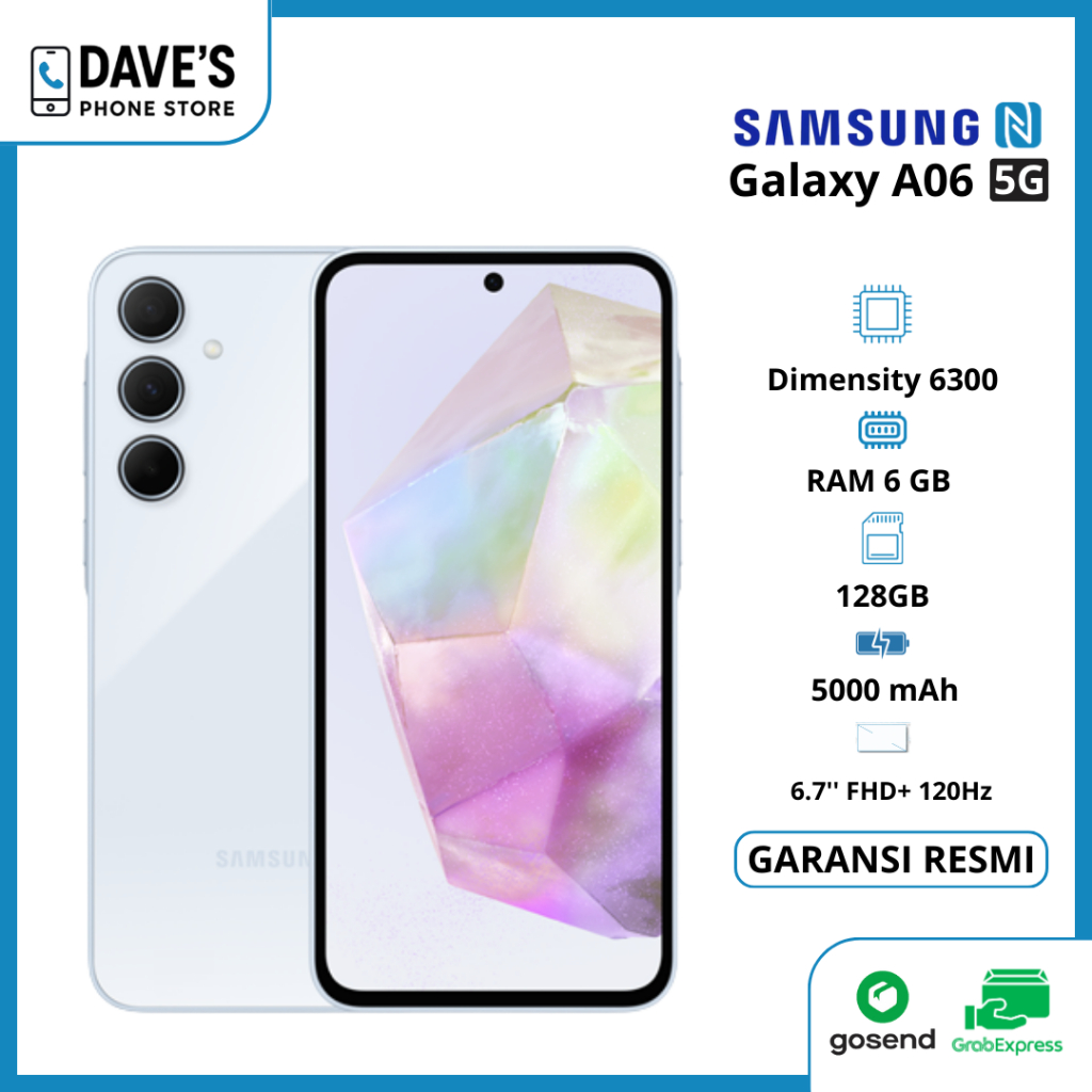 Samsung Galaxy A06 5G 6/128GB - | Prosesor Dimensity 6300 | Baterai 5.000 mAh | 25W Fast Charging Camera