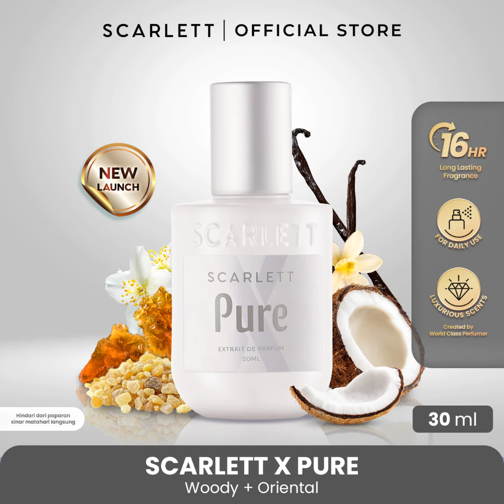 [Mellora] SCARLETT X Series - Pure - Extrait De Parfum 30ml | Parfum Wangi Mewah Tahan Lama Parfum Baru - Unisex