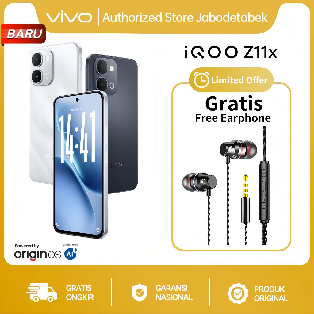 Jual vivo iQOO Z11x 5G, Dimensity 7400-Turbo, 7200mAh, IP69+ 120Hz Garansi Resmi vivo Indonesia | Shopee Indonesia