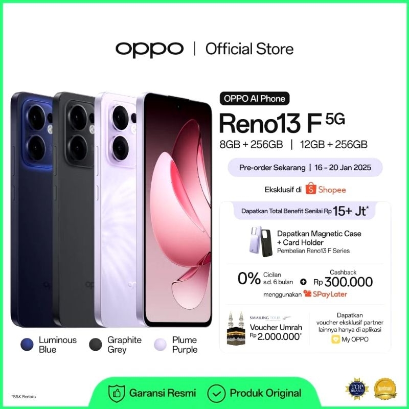 [NEW PRODUCT] OPPO Reno13 F 5G 8GB+256GB & 12GB+256GB