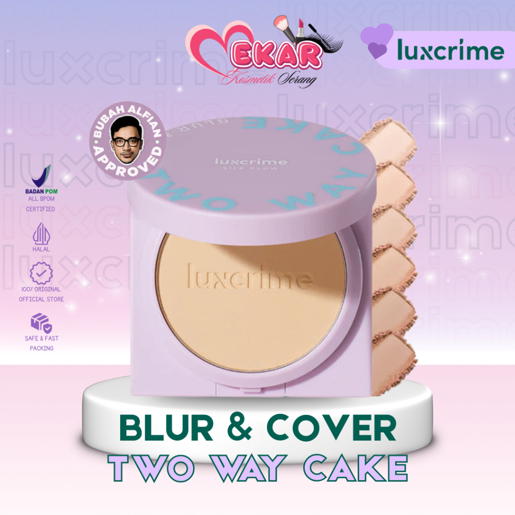 LUXCRIME Blur & Cover Two Way Cake Silk Glow NEW