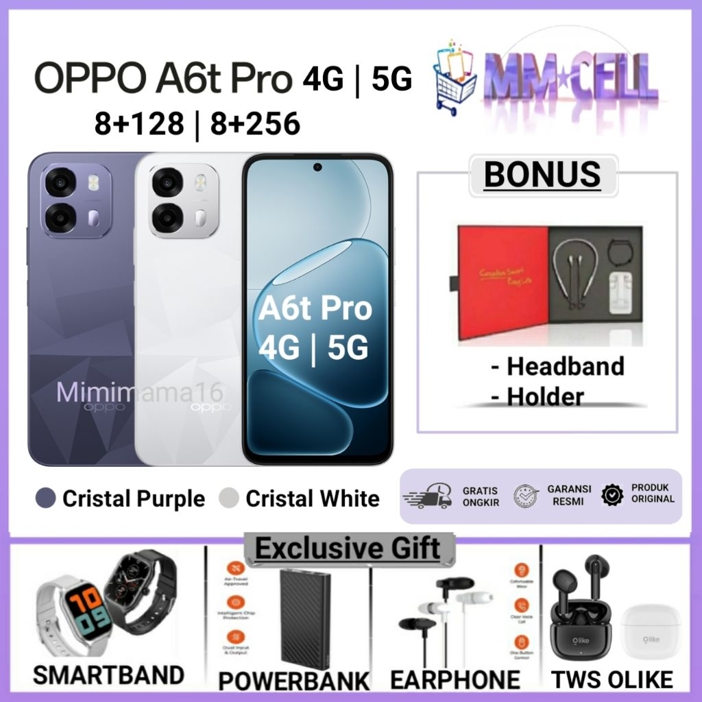 Jual OPPO A6T PRO 4G 8/128 | A6T PRO 5G 8/256 GB GARANSI RESMI OPPO INDONESIA | Shopee Indonesia