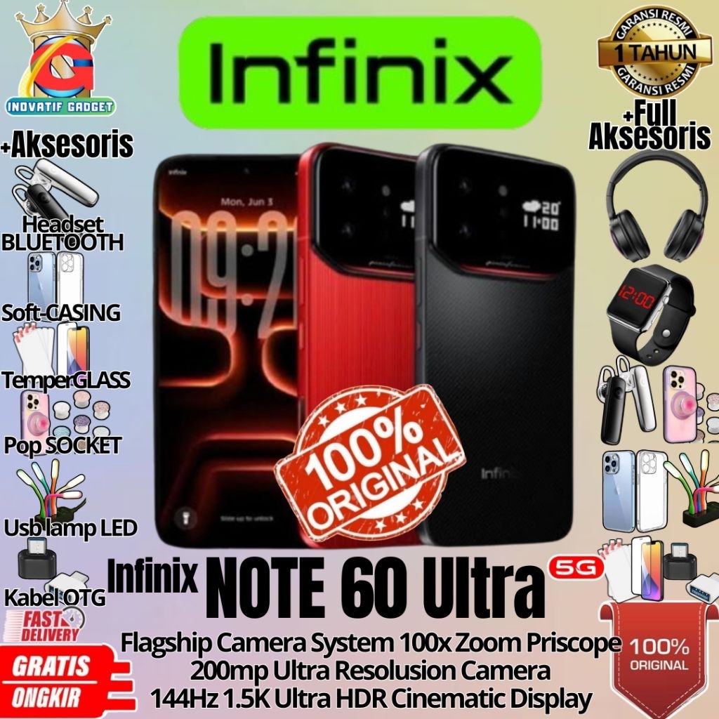HP BARU INFINIX NOTE 60 ULTRA 5G 12/512GB Ram Up to 24GB Flahship Cam System 100x Zoom GARANSI RESMI 100% ORIGINAL