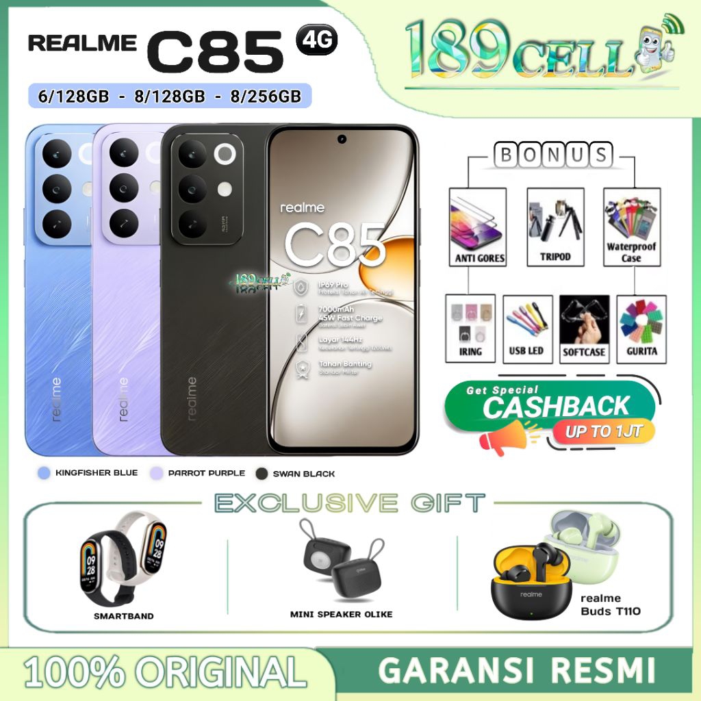 Jual REALME C85 4G [6/128GB] [8/128GB] [8/256GB] - 50MP Camera, Snapdragon 685 Chipset - GARANSI RESMI | Shopee Indonesia