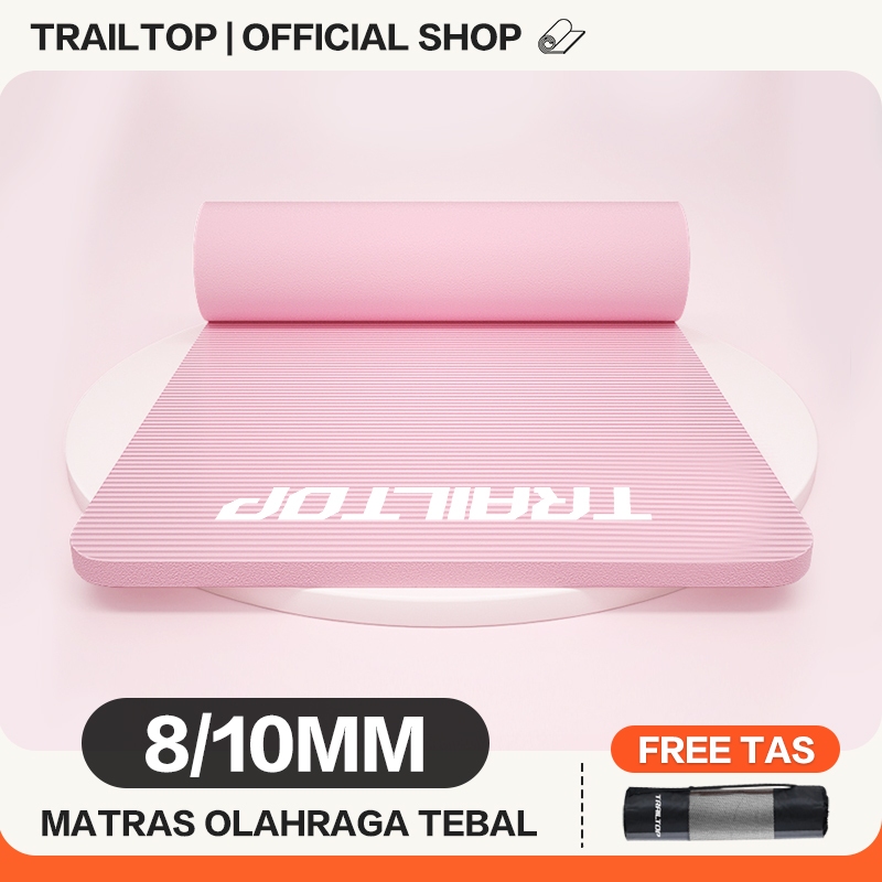 Jual TrailTop Yoga Mat NBR Matras Olahraga Matras Yoga Anti Slip Karpet Olahraga Tebal 8/10mm | Shopee Indonesia