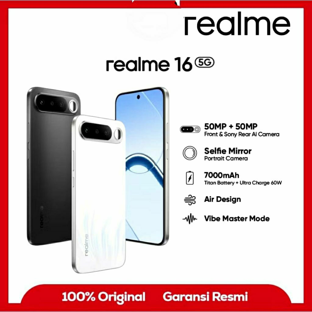 Jual Realme 16 5G New 8/256gb & 12/256gb Garansi Resmi | Shopee Indonesia