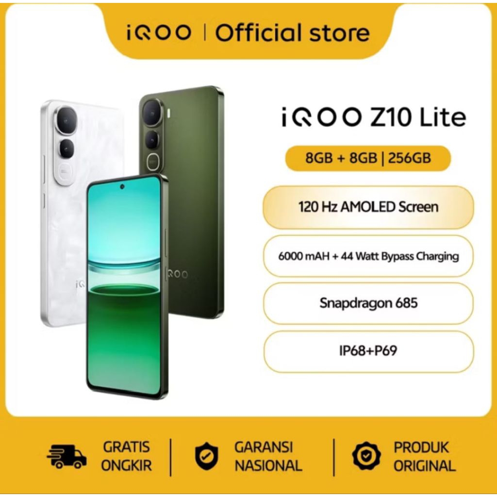 Jual Vivo iQOO Z10 Lite 8/128GB & 8/256GB Garansi Resmi. | Shopee Indonesia