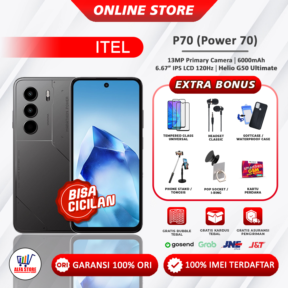 Itel P70 RAM 8/128GB Power 70 RAM 8/128GB power 80 4/128 p80 power80 Garansi Resmi