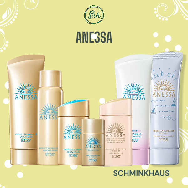 [BPOM] ANESSA Perfect UV Sunscreen Skincare Gel SPF 50+ | Milk  SPF 50+ |  Mild Milk For Sensitive Skin  SPF 50+ | Sunscreen Skincare Spray  SPF 50+ | Tone Up Brightening UV Sunscreen Gel  SPF 50+ | Mild Gel SPF 35