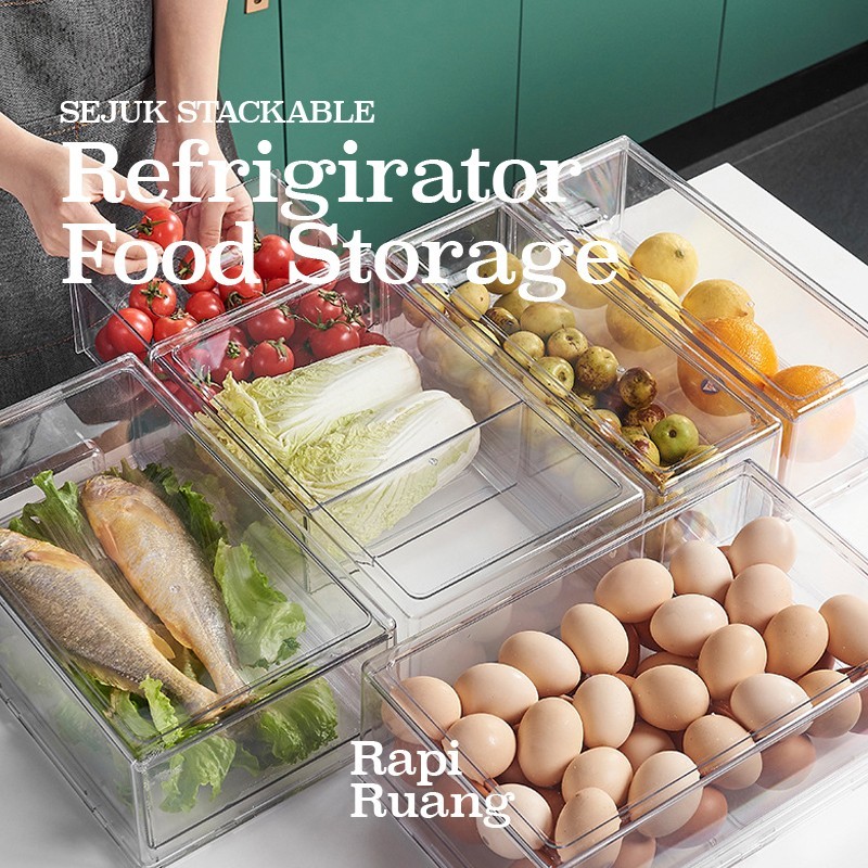 Jual BREWSUNIQ - Sejuk Stackable Refrigerator Food Storage | Kotak Penyimpanan Kulkas Serbaguna | Shopee Indonesia