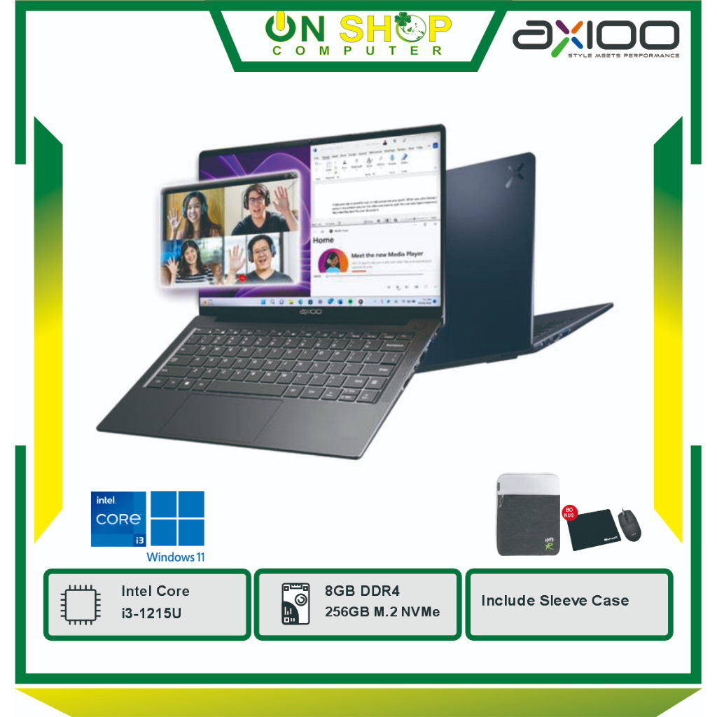 AXIOO Mybook HYPE 3 G12 Intel Core i3 1215U RAM 8GB SSD 256GB Windows 11 GREY