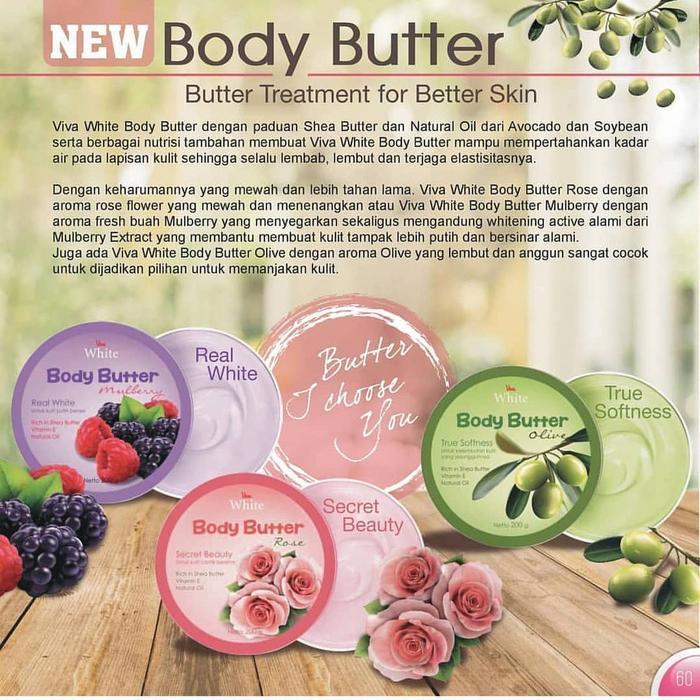 Viva White Body Butter 200G - Mulberry - Olive - Rose