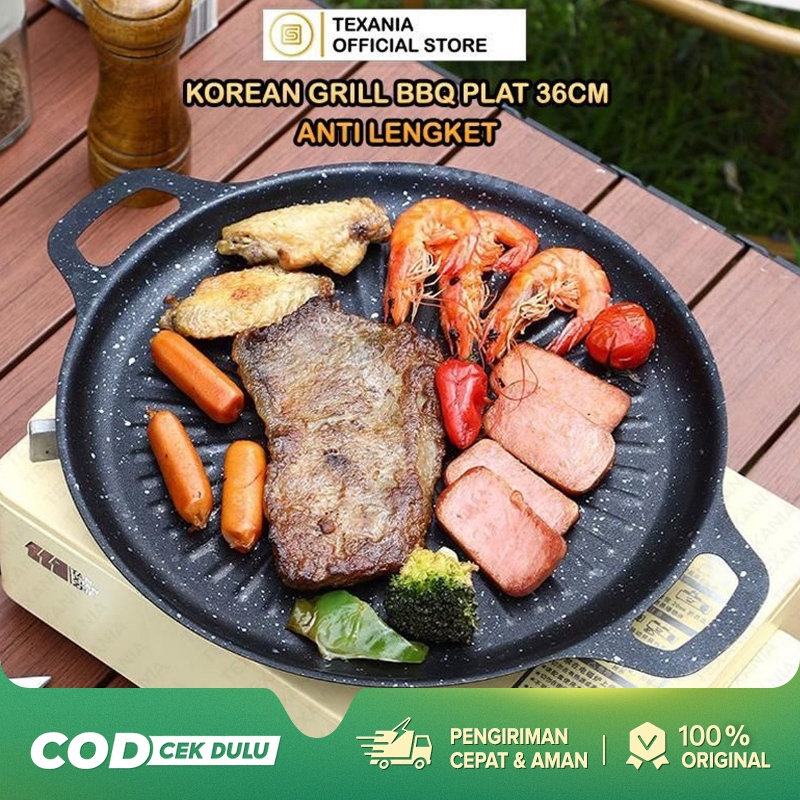Jual [HARGA SPESIAL!]TEXANIA Korean Grill BBQ Plate 36cm Anti Lengket Kitchenware Praktis dan Efisien untuk Memasak BBQ Korea | Shopee Indonesia