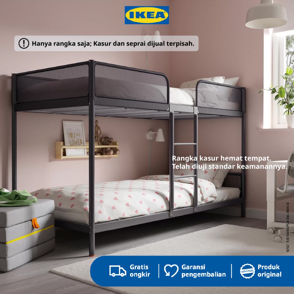 Jual IKEA TUFFING Rangka Tempat Tidur 2 Tingkat Bunk Bed Minimalis | Shopee Indonesia