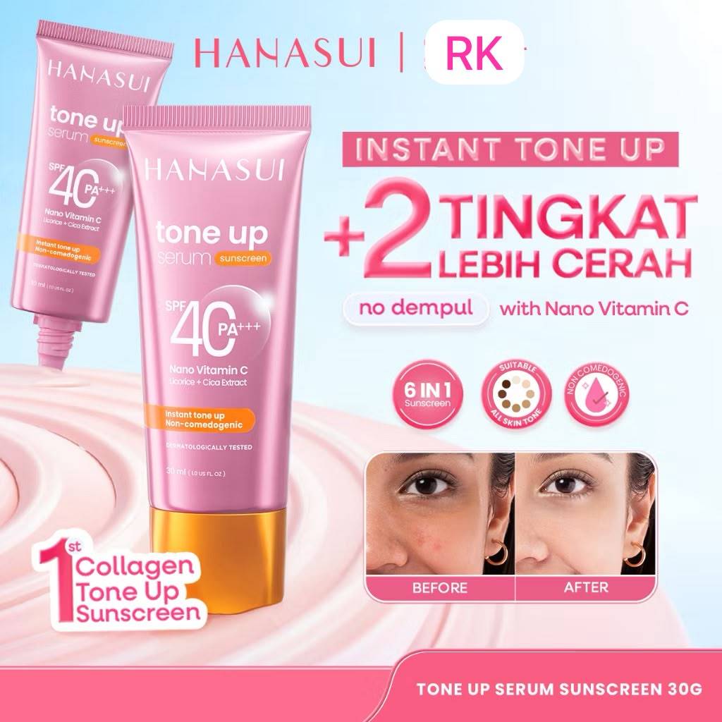 [NEW LAUNCH] Hanasui Tone Up Serum Sunscreen - Ringan Instant Mencerahkan Tanpa Dempul, UV Protection, Non Comedogenic