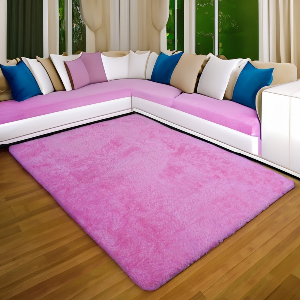 Karpet Bulu Rasfur Polos 200x120x4.5cm/ karpet bulu tebal / keseluruhan 4.5cm non anti slip