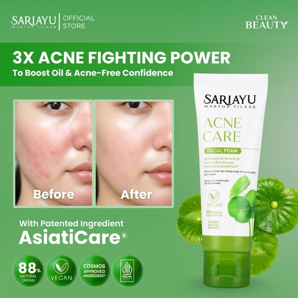 BPOM CERTIFIED Sariayu Acne Care Facial Foam 75G SABUN CUCI MUKA