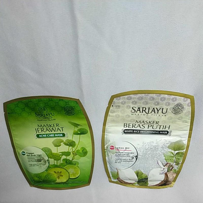 DISKON !!!Sariayu Masker Wajah Wash Off (Beras Putih/jerawat/kacang hijau/ketan hitam)