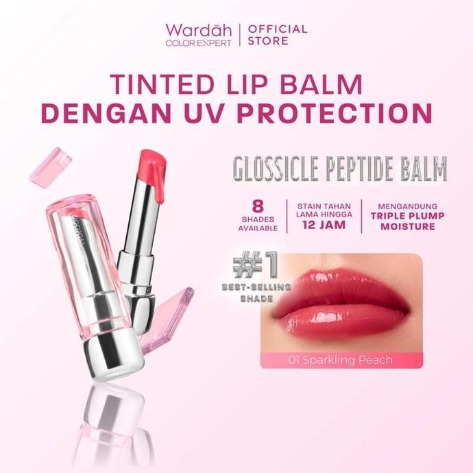 VINA_PIO55 - WARDAH LIP BALM TINTED GLOSSICLE PEPTIDE BALM - OMBRE GLOSSICLE - LIP BALM DILENGKAPI DENGAN PEPTIDE & UV FILTER - MEMPERKUAT LIP BARRIER - TIDAK LENGKET- GLOSSY - LIPSTIK - LIPTINT - NATURAL GLOSS - GLOSSY - TINTED BALM - MAKEUP