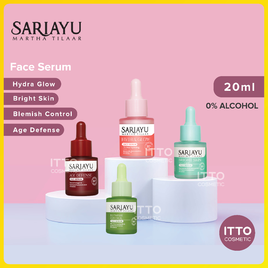 SARIAYU Face Serum 20ml | Hydra Glow Bright Skin Blemish Control Age Defense