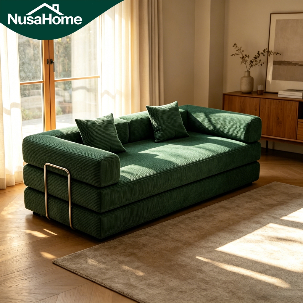 Jual NusaHome Sofa Bed Modern 2in1 Multifungsi Busa High Resilience Sofa Ruang Tamu Lipat Minimalis Dapat Dilepas | Shopee Indonesia