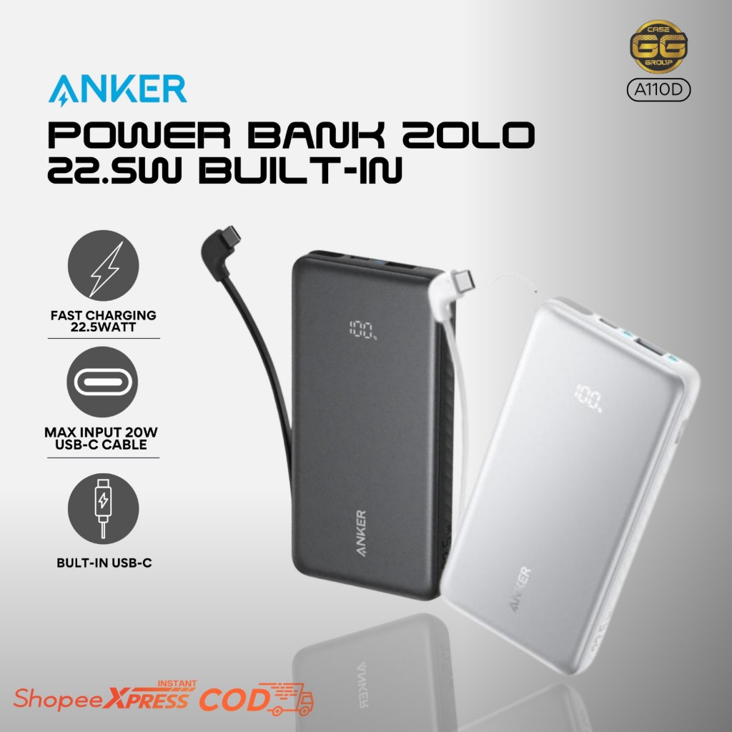 Jual POWER BANK ANKER NANO 10.000mAh || 30W || BUILT-IN USB-c || | Shopee Indonesia