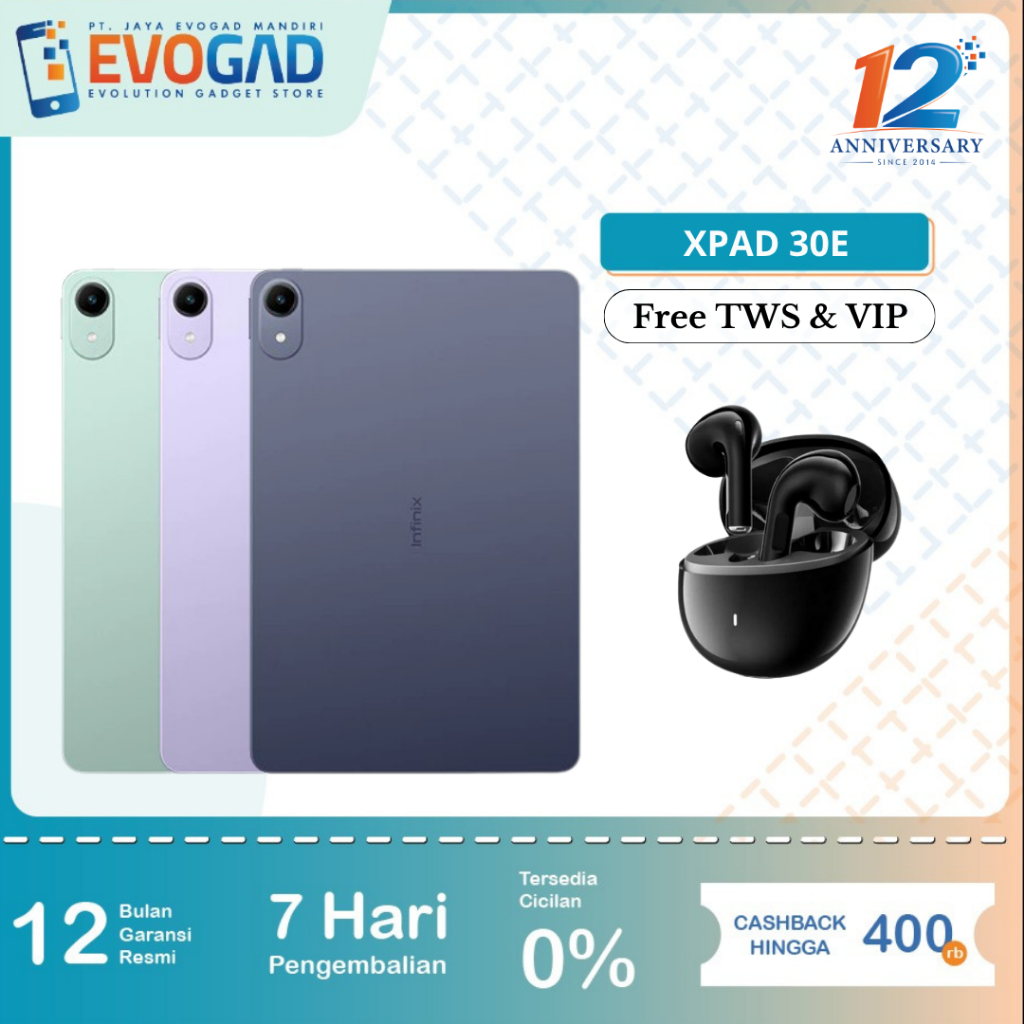 Infinix XPAD 30E LTE 4/128GB Mediatek Helio G80, 7200mAh, FHD+ 1200*1920 | Garansi Resmi Infinix Indonesia 1 Tahun