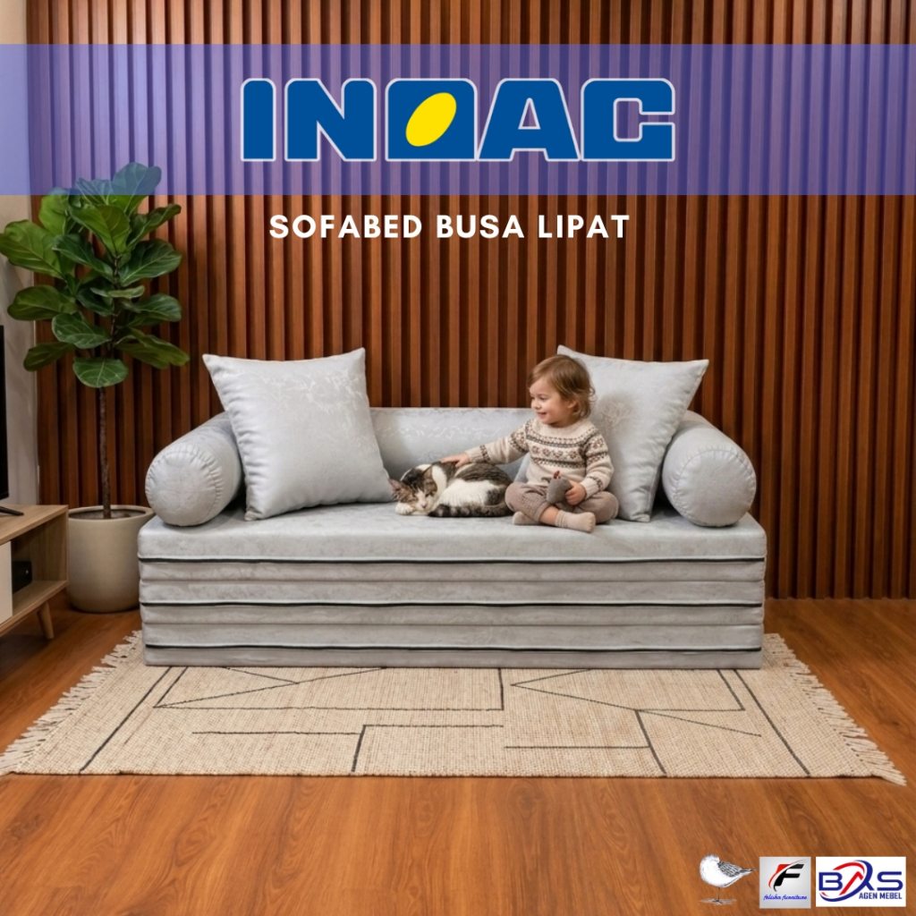 Jual Sofabed Busa Lipat INOAC Model Trifold Gratis Bantal Guling Anti Kempes | Shopee Indonesia