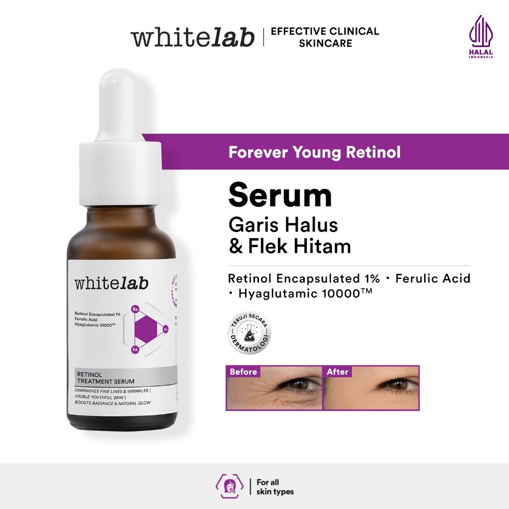 Whitelab Retinol Treatment Serum - Mencerahkan Wajah Mengurangi Kerutan Halus