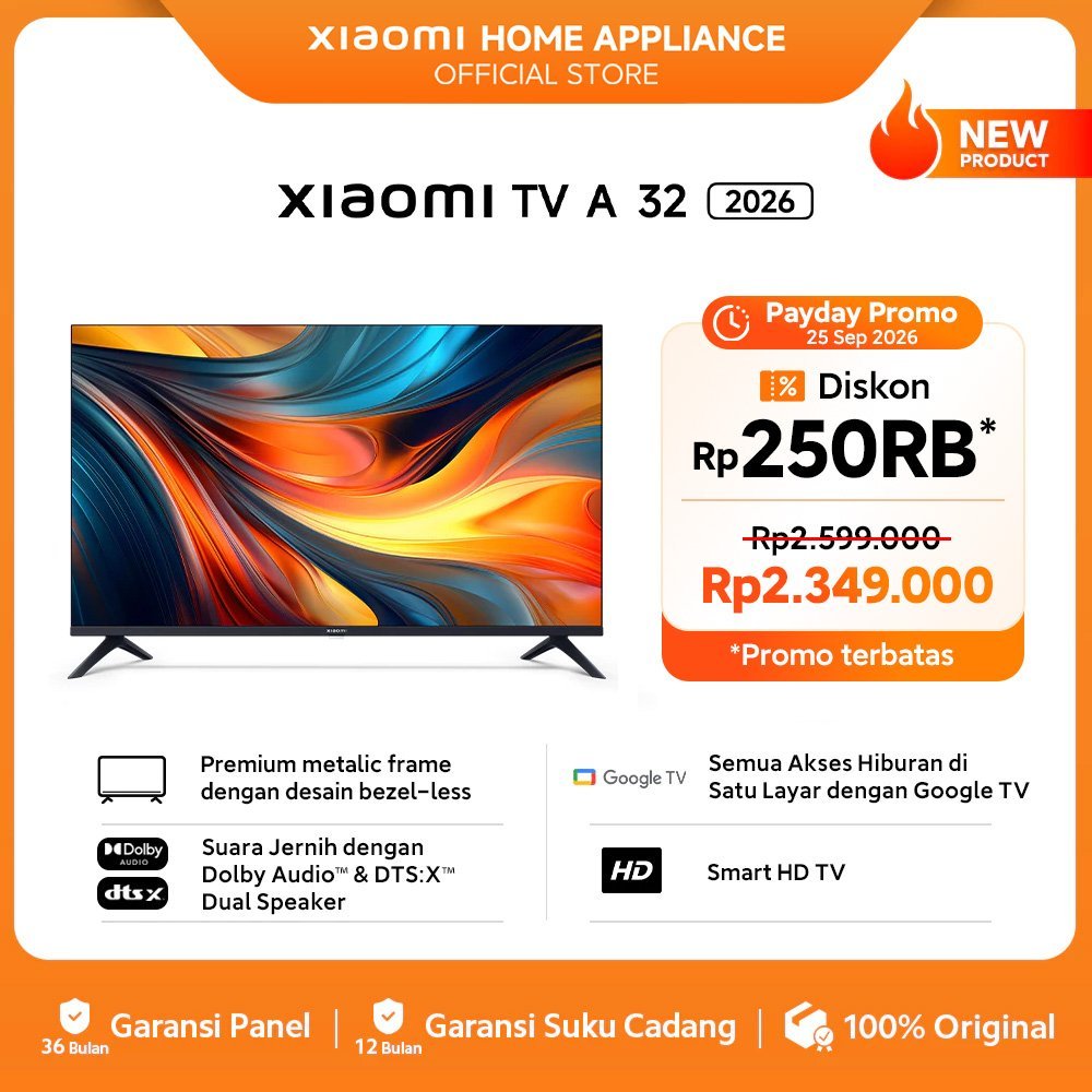 DO Xiaomi Google TV A 32 2026 | Dolby DTS Audio | Smart WIFI Youtube Digital Google TV | [Xiaomi Official Store]