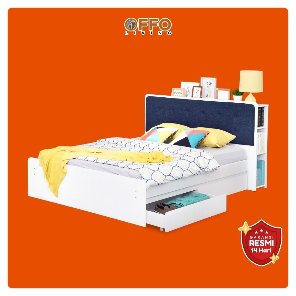 Jual Offo Living - Ranjang Eclipse White dengan Laci | Shopee Indonesia