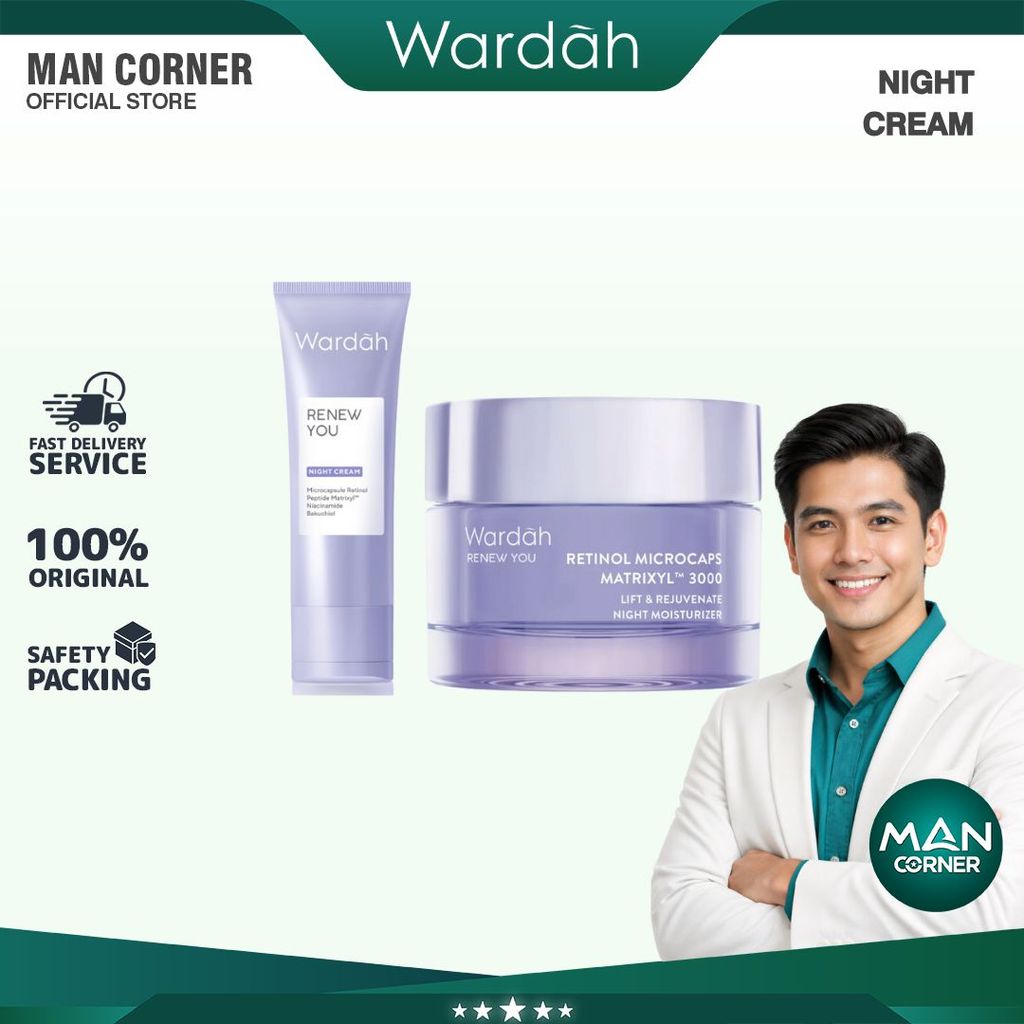 WARDAH Renew You Retinol Microcaps Matrixyl 3000 Lift & Rejuvenate Night Moisturizer 15gr - 30gr | Man Corner