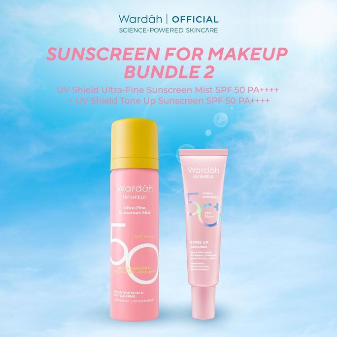 New! Wardah Uv Shield Sunscreen Spray Serum Ultra-Fine Mist Serum Spf 50+ Pa++++ 50Ml - Sunscreen Re-Apply,Tekstur Ringan, Cepat Menyerap, Tidak Lengket, Cocok Untuk Makeup - Skincare