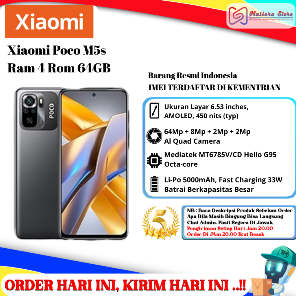 Xiaomi Poco M5s Ram 4 Rom 64GB