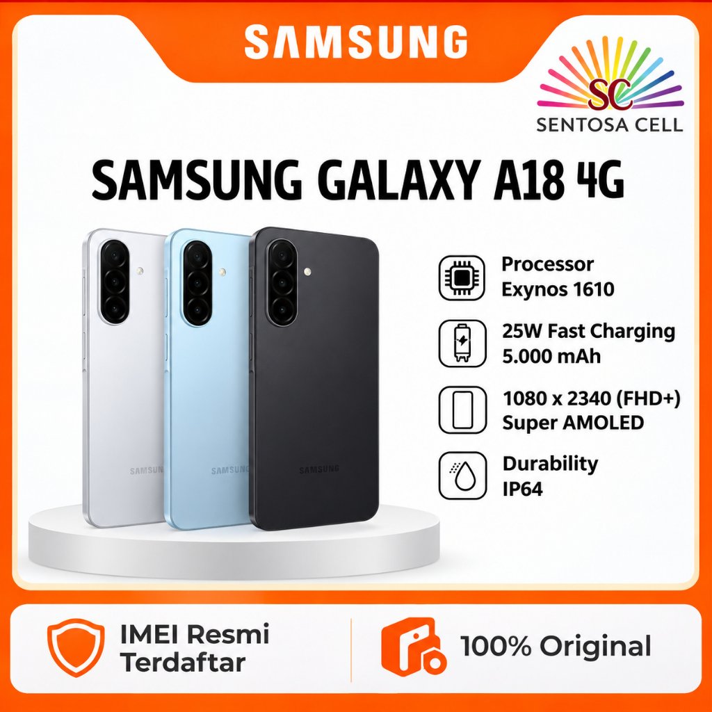 SAMSUNG GALAXY A18 4G [ 4/128GB | 8/128GB ] GARANSI RESMI