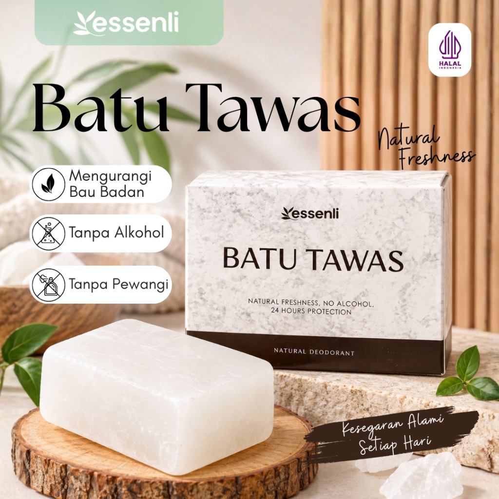 ESSENLI Tawas Batu / Natural Deodorant Crystal Tawas / Penghilang Bau Badan