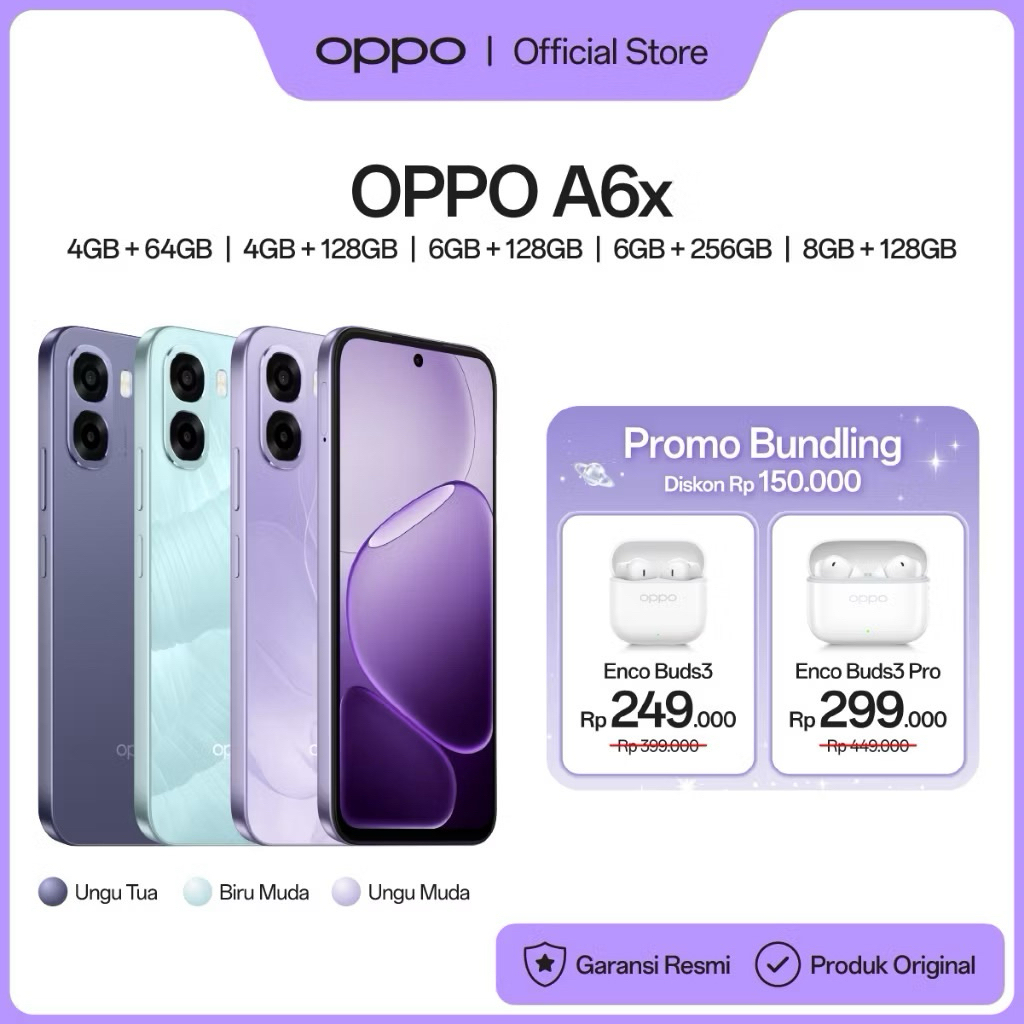 OPPO Reno14 F 5G 12GB RAM 256GB ROM - Desain Elegan, Kamera Unggulan, Baterai Tahan Lama