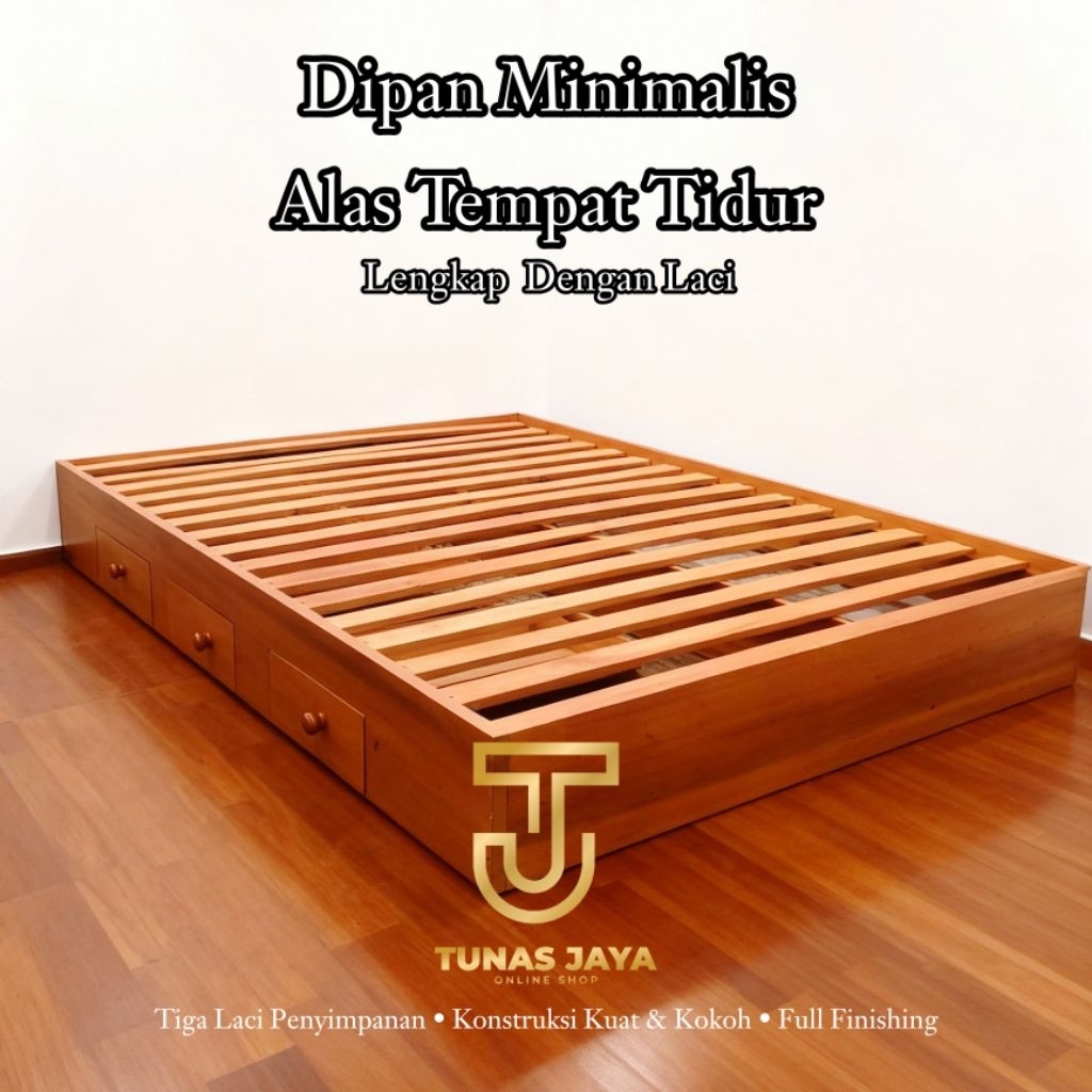 Jual Dipan Kayu Minimalis Mahoni Anti Rayap Lengkap Dengan Laci | Shopee Indonesia