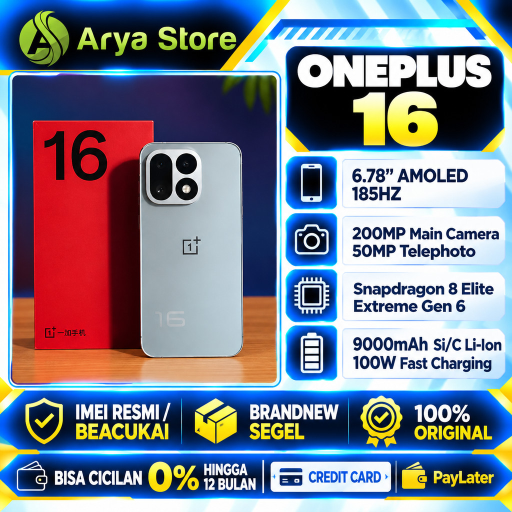 Jual OnePlus 16 5G 256GB 512GB 1TB 12GB 16GB Snapdragon 8 Elite Extreme Gen 6 - China ROM | Shopee Indonesia