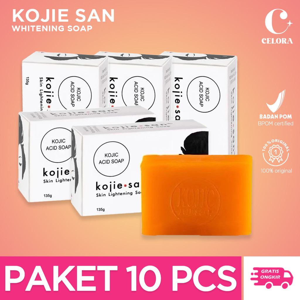 [PAKET IRIT 10 PCS] BPOM ORIGINAL SABUN KOJIE SAN - KOJIC ACID SOAP SKIN LIGHTENING SABUN WAJAH DAN BADAN