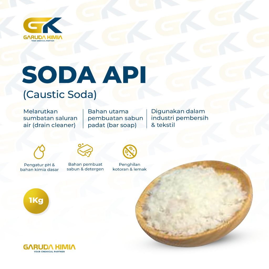 Soda Api (Caustic Soda) 1Kg / NAOH / Sodium Hydroxide / Kaustik soda By Garuda KImia