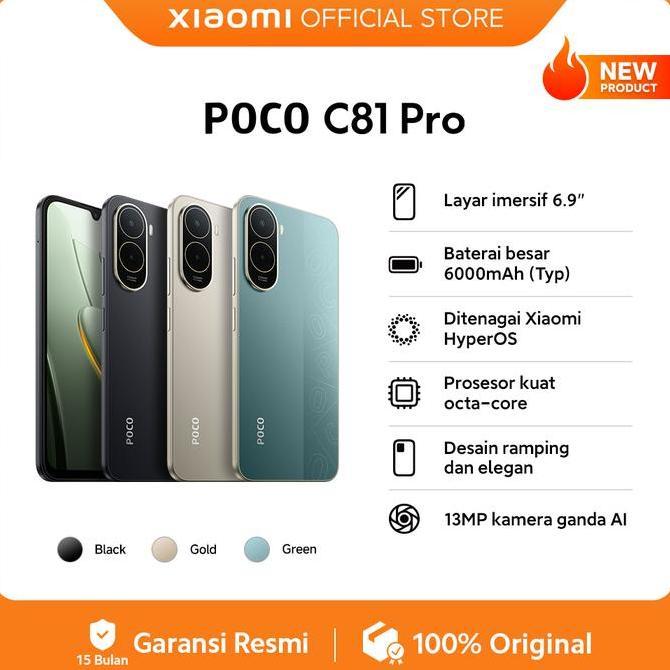 POCO C81 Pro (4GB/128G) (4GB/64GB) | Layar imersif 6.9" | HP 1 Jutaan [Xiaomi Official Store]