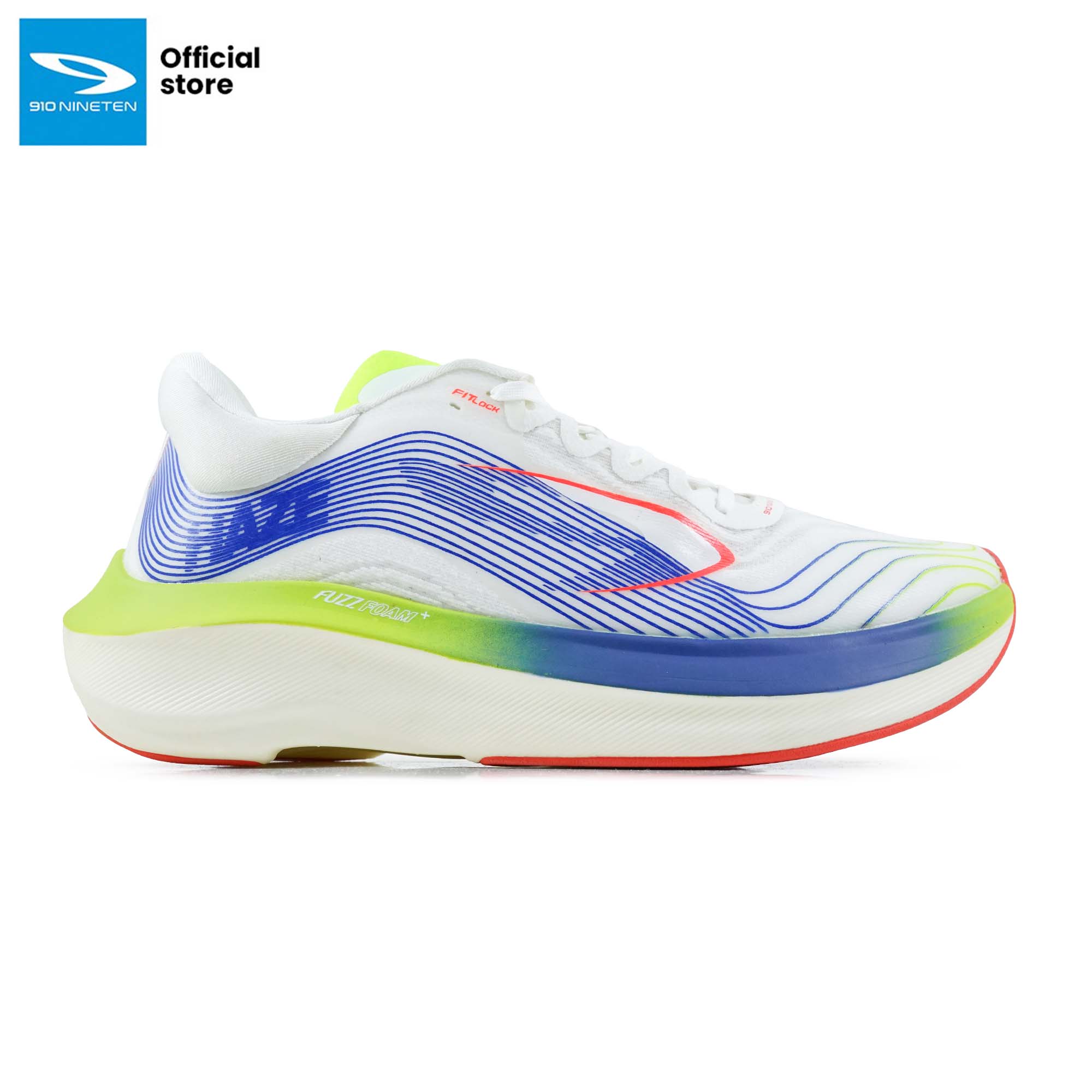910 Nineten Haze Tempo Sepatu Lari - Putih/Biru/Merah/Lime